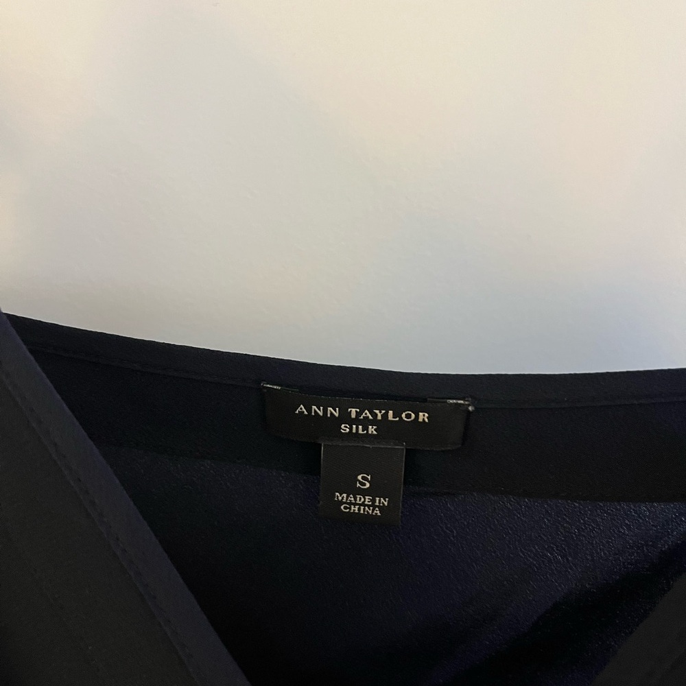 Ann Taylor Midnight Blue Silk Blouse - Picture 4 of 4